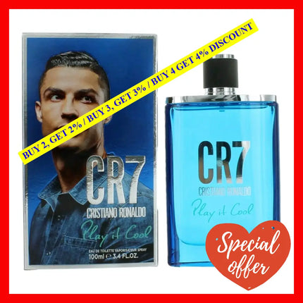 Cr7 Play It Cool By Cristiano Ronaldo 3.4 Oz Eau De Toilette Spray For Men