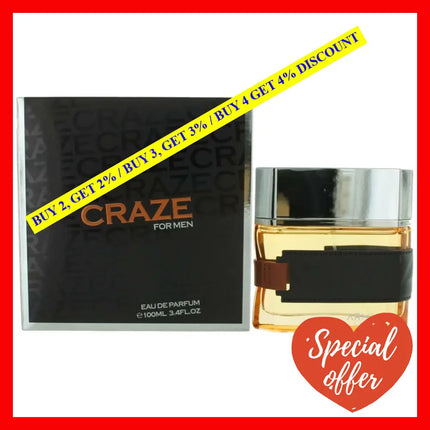 Craze By Armaf 3.4 Oz Eau De Parfum Spray For Men