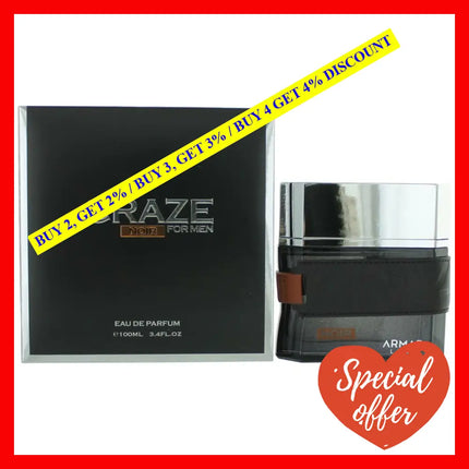 Craze Noir By Armaf 3.4 Oz Eau De Parfum Spray For Men