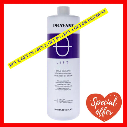 Creme Developer Zero Lift By Pravana For Unisex - 33.8 Oz Treatment