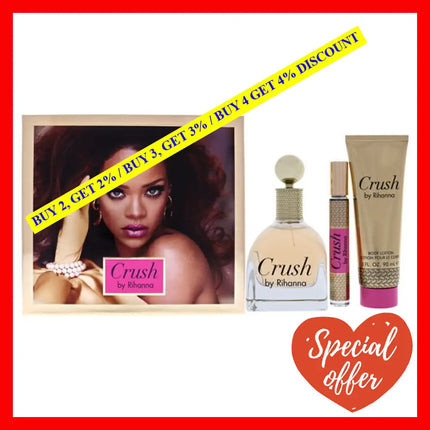 Crush By Rihanna For Women - 3 Pc Mini Gift Set 3.4Oz Edp Spray 0.2Oz Rollerball 3Oz Body Lotion