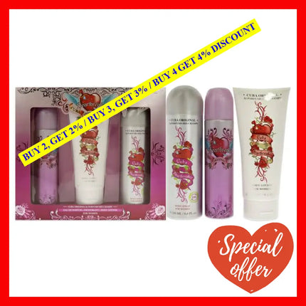 Cuba Heartbreaker By For Women - 3 Pc Gift Set 3.3Oz Edp Spray 6.7Oz Body 4.3Oz Lotion