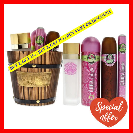 Cuba Jungle Snake By For Women - 4 Pc Gift Set 3.3Oz Edp Spray 1.7Oz 6.6Oz Body 4Oz Lotion