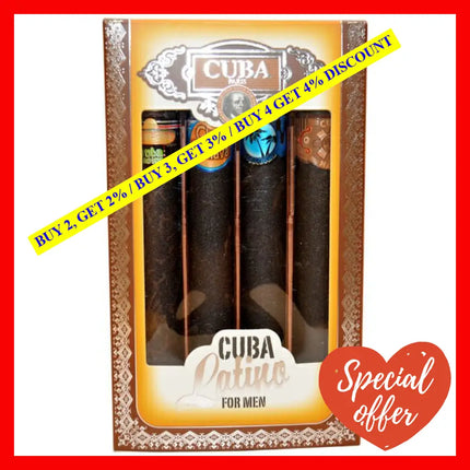 Cuba Latino Collection By For Men - 4 Pc Mini Gift Set 1.17Oz Copacabana Edt Spray Maya Carnaval