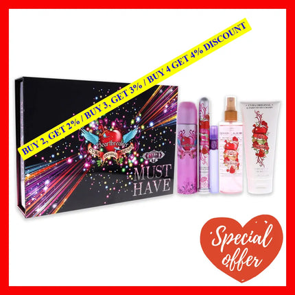 Cuba Must Have Heartbreaker By For Women - 5 Pc Gift Set 3.4Oz Edp Spray 1.17Oz 0.5Oz 6.7Oz Body