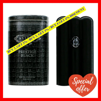 Cuba Prestige Black By 3 Oz Eau De Toilette Spray For Men