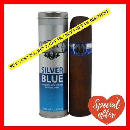 Cuba Silver Blue By 3.3 Oz Eau De Toilette Spray For Men