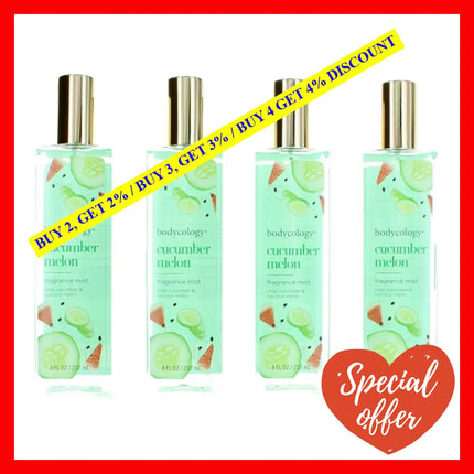 Cucumber Melon By Bodycology 4 Pack 8 Oz Fragrance Mist For Women