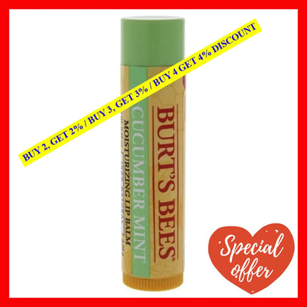 Cucumber Mint Moisturizing Lip Balm By Burts Bees For Women - 0.15 Oz