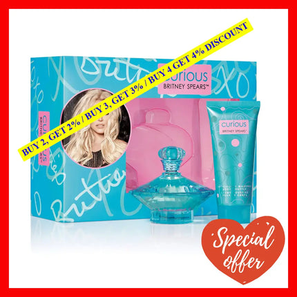 Curious By Britney Spears For Women - 2 Pc Gift Set 3.3Oz Edp Spray Deliciously Whipped Body Souffle