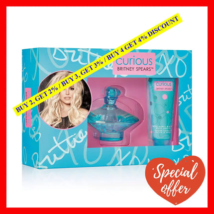 Curious By Britney Spears For Women - 2 Pc Gift Set 3.3Oz Edp Spray Deliciously Whipped Body Souffle