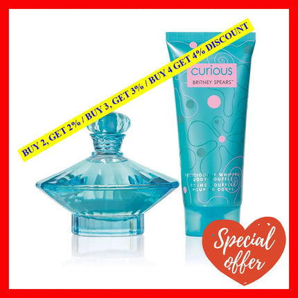 Curious By Britney Spears For Women - 2 Pc Gift Set 3.3Oz Edp Spray Deliciously Whipped Body Souffle