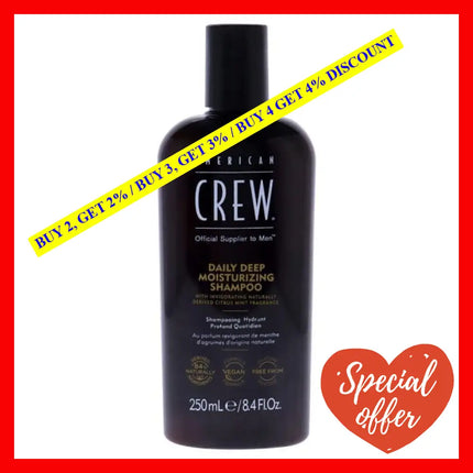 Daily Deep Moisturizing Shampoo By American Crew For Men - 8.4 Oz