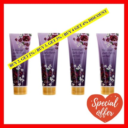 Dark Cherry Orchid By Bodycology 4 Pack 8 Oz Moisturizing Body Cream For Women