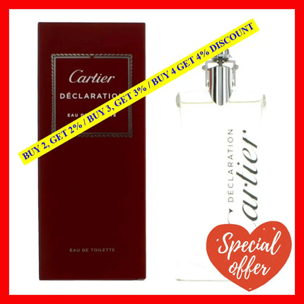 Declaration By Cartier 3.3 Oz Eau De Toilette Spray For Men