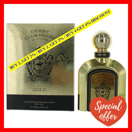 Derby Club House Gold By Armaf 3.4 Oz Eau De Toilette Spray For Men