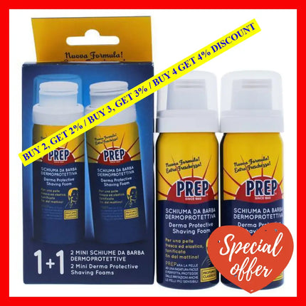 Derma Protective Shaving Foam By Prep For Men - 2 X 1.7 Oz