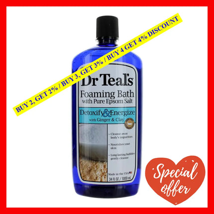 Detoxify & Energize With Ginger Clay By Dr. Teal’s 34 Oz Foaming Bath Soap