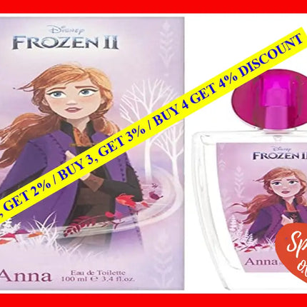 Disney Frozen Ii Anna By 3.4 Oz Eau De Toilette Spray For Girls