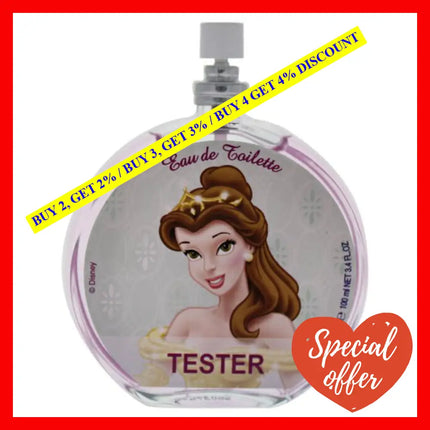 Disney Princess Belle By For Kids - 3.4 Oz Edt Spray (Tester)