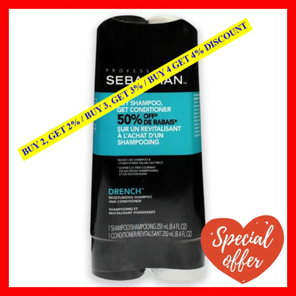 Drench Moisturizing Duo By Sebastian For Unisex - 2 Pc 8.4Oz Shampoo Conditioner