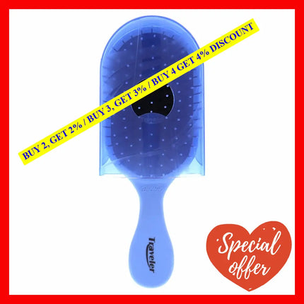 Dual Patented Traveler Detangling Brush - Blue By Nuway 4Hair For Unisex 1 Pc Hair