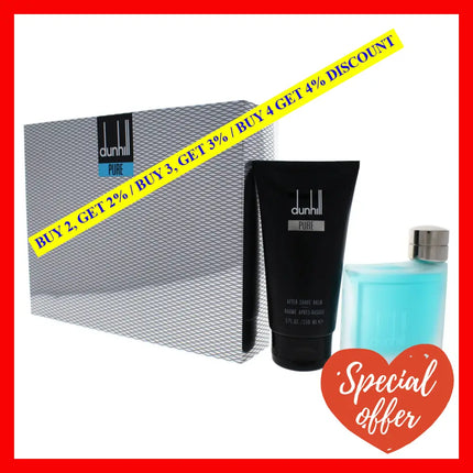 Dunhill Pure By Alfred For Men - 2 Pc Gift Set 2.5Oz Edt Spray 5Oz After Shave Balm