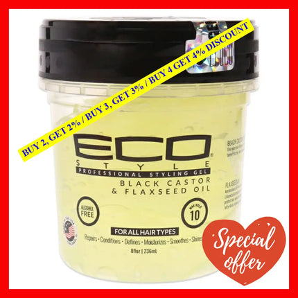 Eco Shine Gel - Black Castor And Flaxseed By Ecoco For Unisex 8 Oz