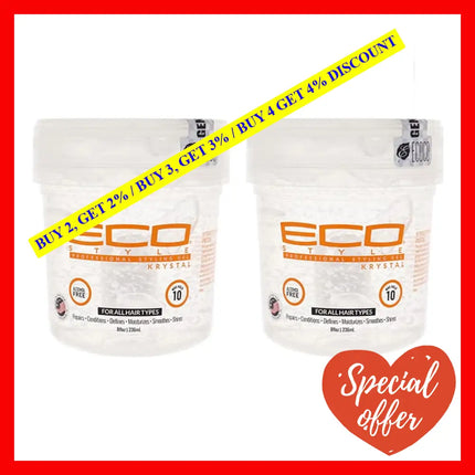 Eco Style Gel - Krystal By Ecoco For Unisex 8 Oz Pack Of 2