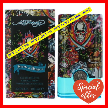 Ed Hardy Hearts & Daggers By Christian Audigier 3.4 Oz Eau De Toilette Spray For Men