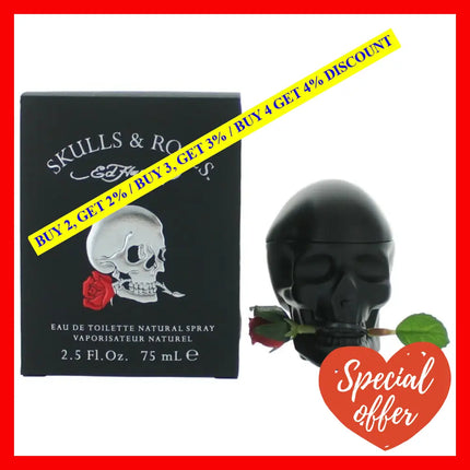 Ed Hardy Skulls & Roses By 2.5 Oz Eau De Toilette Spray For Men