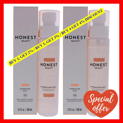 Elevated Hydration Mist By Honest For Women - 3.3 Oz Pack Of 2