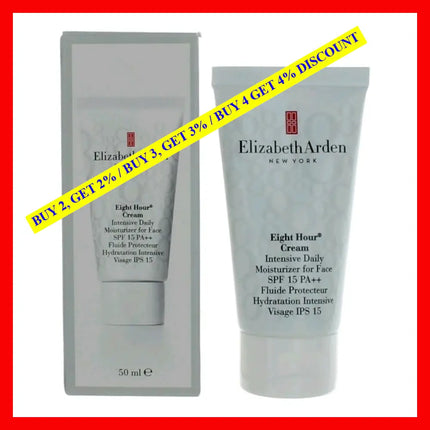 Elizabeth Arden Eight Hour Cream By 1.7 Oz Intensive Daily Moisturizer Spf 15 For Women