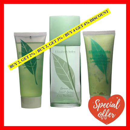 Elizabeth Arden Green Tea Scent Spray 100Ml Body Lotion & Shower Gel 100 Ml (Pack Of 3)