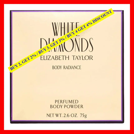 Elizabeth Taylor White Diamonds Body Radiance Perfumed Powder 2.60 Oz (Pack Of 4)