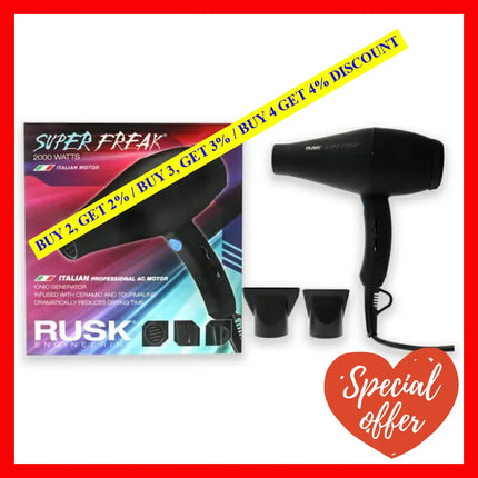 Engineering Super Freak 2000 Watt Dryer - Black By Rusk For Unisex 1 Pc Hair