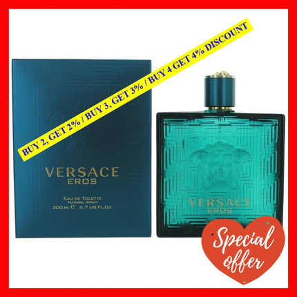 Eros By Versace 6.7 Oz Eau De Toilette Spray For Men