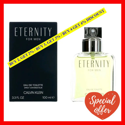 Eternity By Calvin Klein 3.3 Oz Eau De Toilette Spray For Men