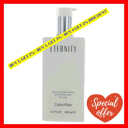 Eternity By Calvin Klein 6.7 Oz Body Lotion For Women With Pump