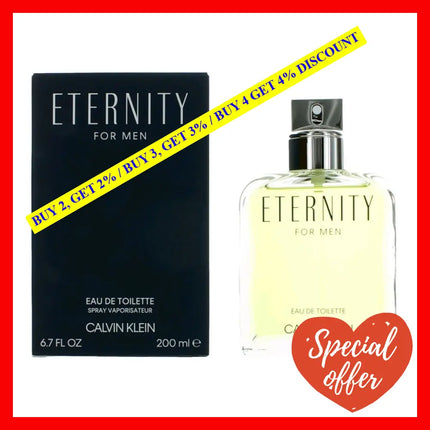 Eternity By Calvin Klein 6.7 Oz Eau De Toilette Spray For Men