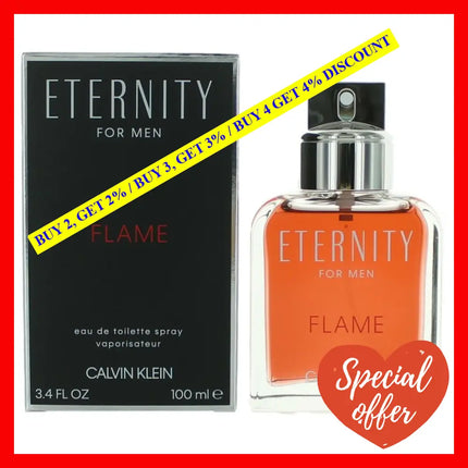 Eternity Flame By Calvin Klein 3.4 Oz Eau De Toilette Spray For Men