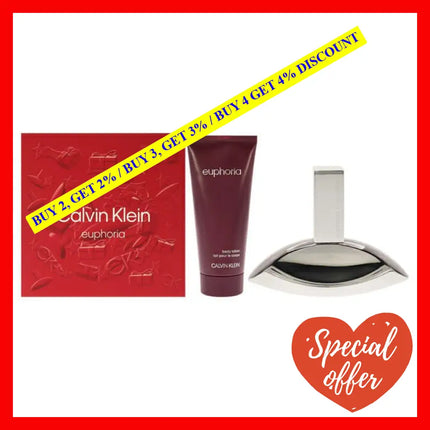 Euphoria By Calvin Klein For Women - 2 Pc Gift Set 1Oz Edp Spray 3.3Oz Body Lotion