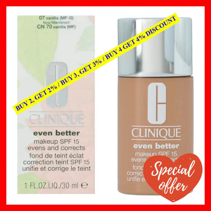 Even Better Makeup Spf 15 - 07 Vanilla (Mf-G) Dry To Combination Oily Skin By Clinique For Women 1