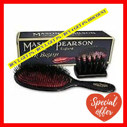 Extra Large Pure Bristle Brush - B1 Dark Ruby By Mason Pearson For Unisex 2 Pc Hair And Cleaning