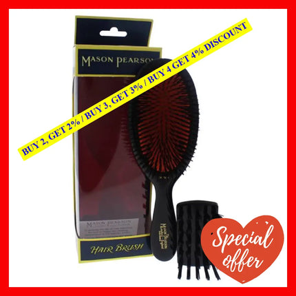 Extra Small Pure Bristle Brush - B2 Dark Ruby By Mason Pearson For Unisex 2 Pc Hair And Cleaning