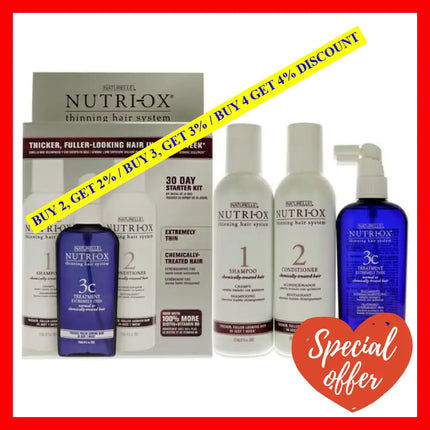 Extremely Thin Chemically Treated Hair Starter Kit By Nutri-Ox For Unisex - 3 Pc Gift Set 6Oz