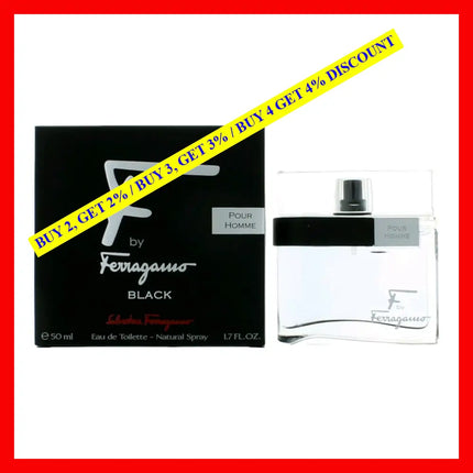 F Black By Salvatore Ferragamo 1.7 Oz Eau De Toilette Spray For Men