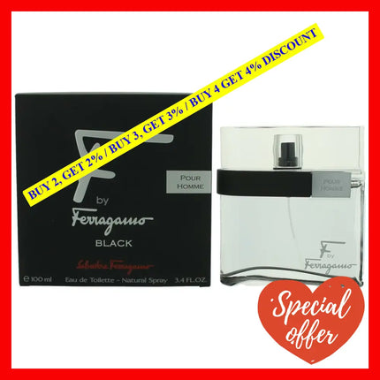 F Black By Salvatore Ferragamo 3.4 Oz Eau De Toilette Spray For Men