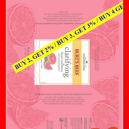 Facial Cleansing Towelettes - Pink Grapefruit By Burts Bees For Unisex 30 Count