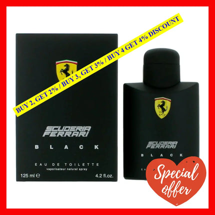 Ferrari Black By Scuderia 4.2 Oz Eau De Toilette Spray For Men